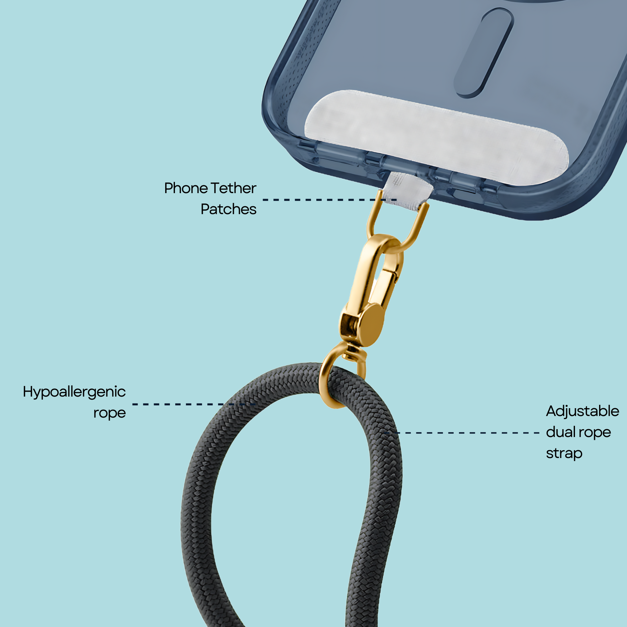 Black Universal Phone Lanyard