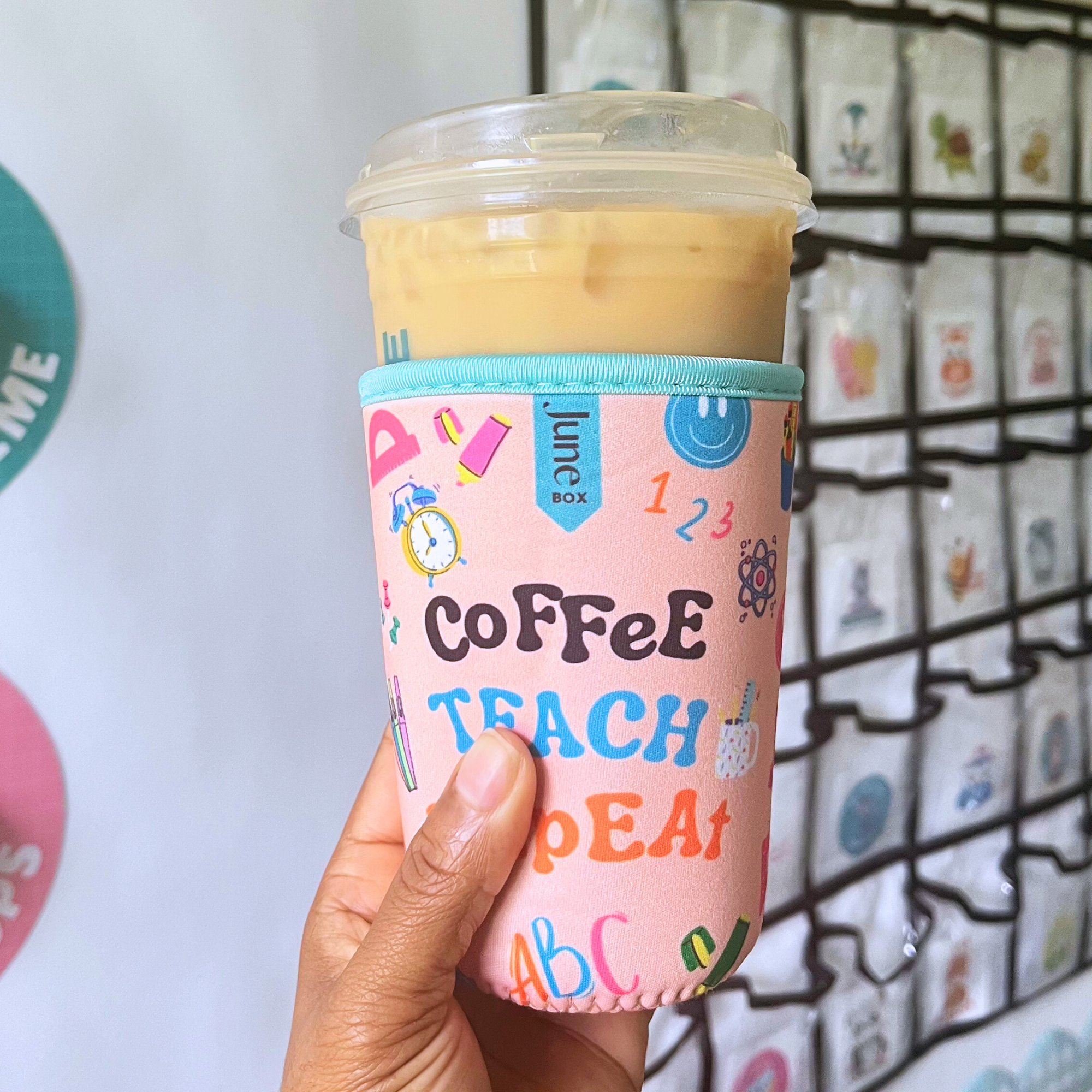 ONE Coffee. Teach. Repeat Print Cup Sleeve