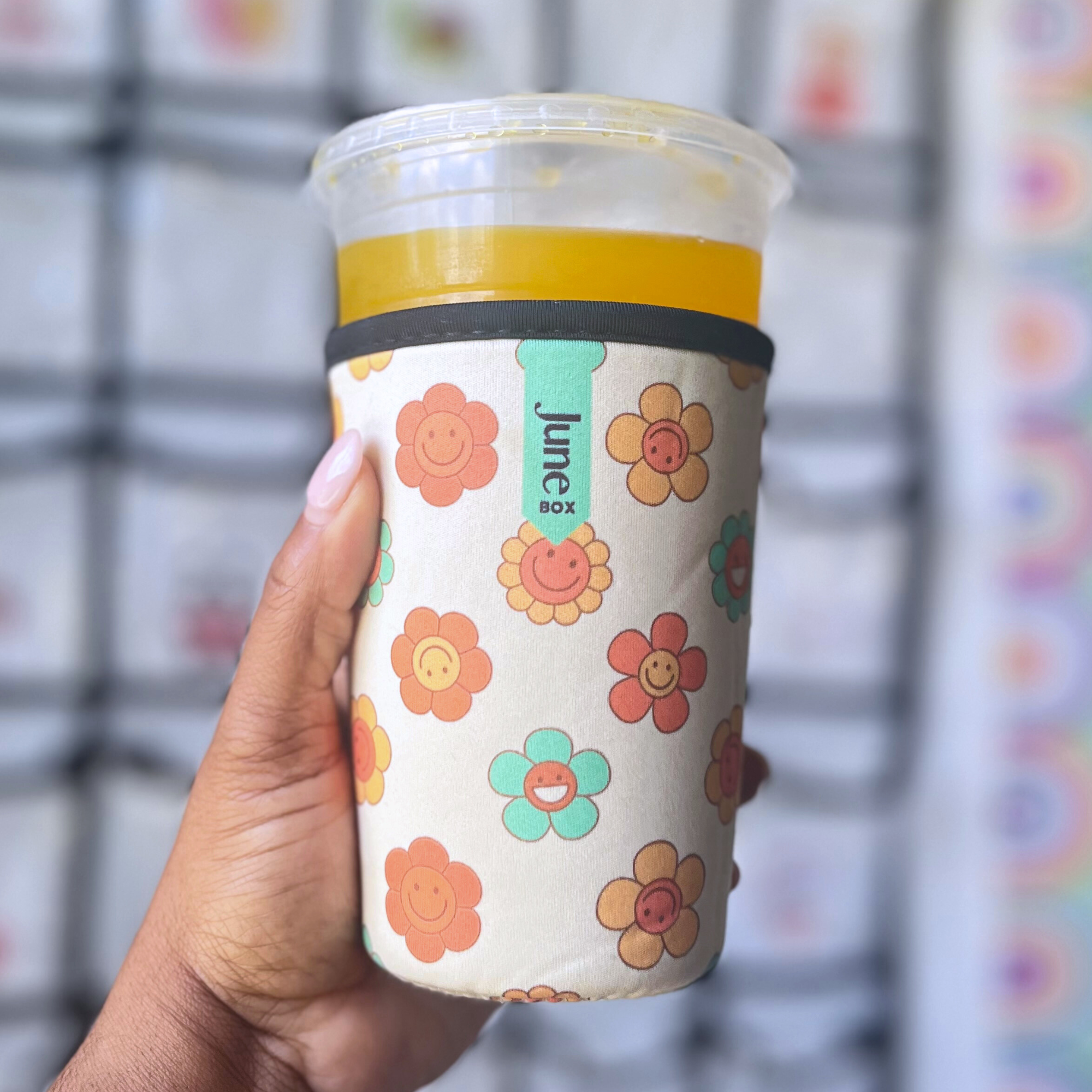 2-Pack Happy Flowers Print Cup Sleeve