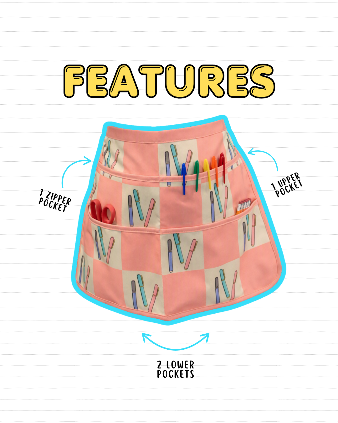 Pastel Pen Print Apron