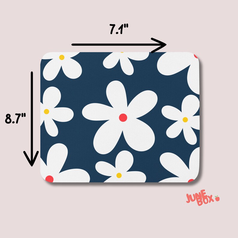 Daisy Delight Navy Pattern Mouse Pad