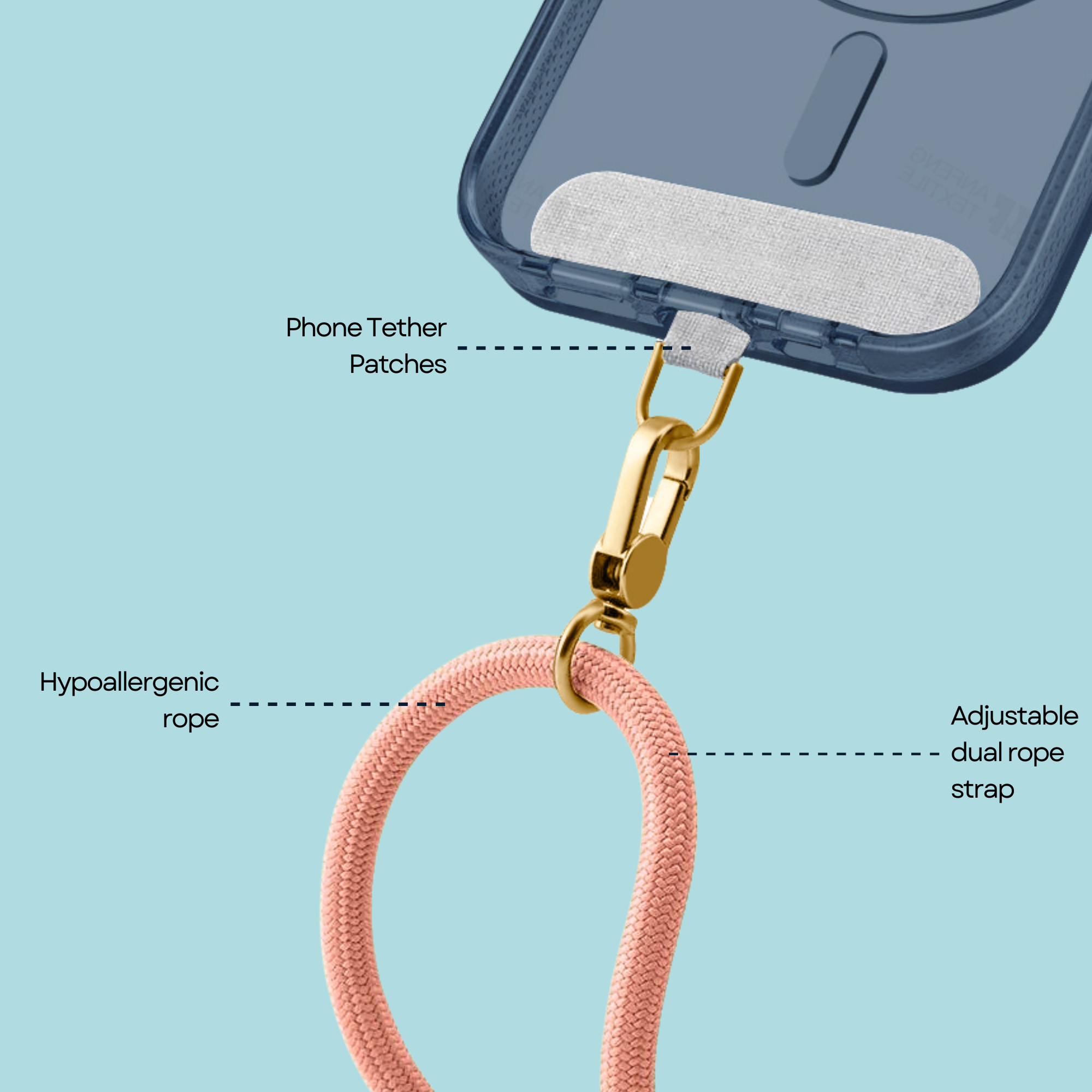 Peach Universal Phone Lanyard