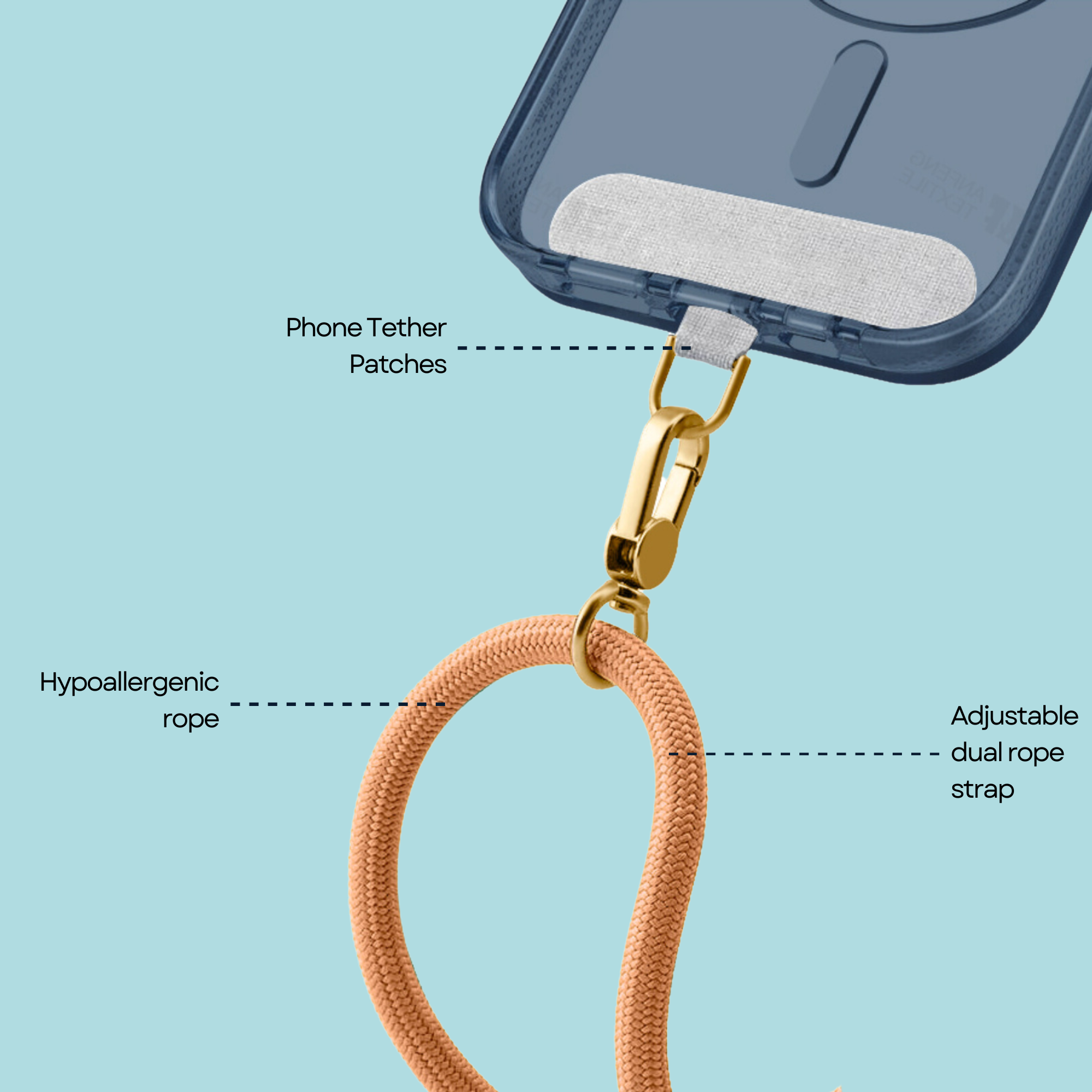 Pastel Orange Universal Phone Lanyard