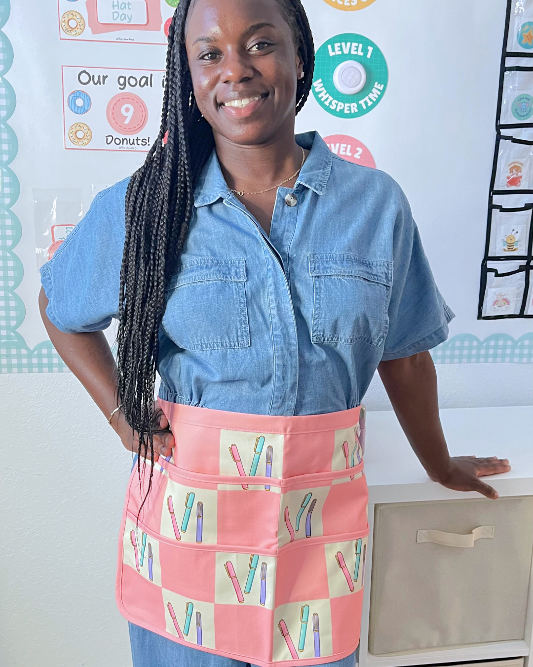Teacher Apron: Pastel Pen Print