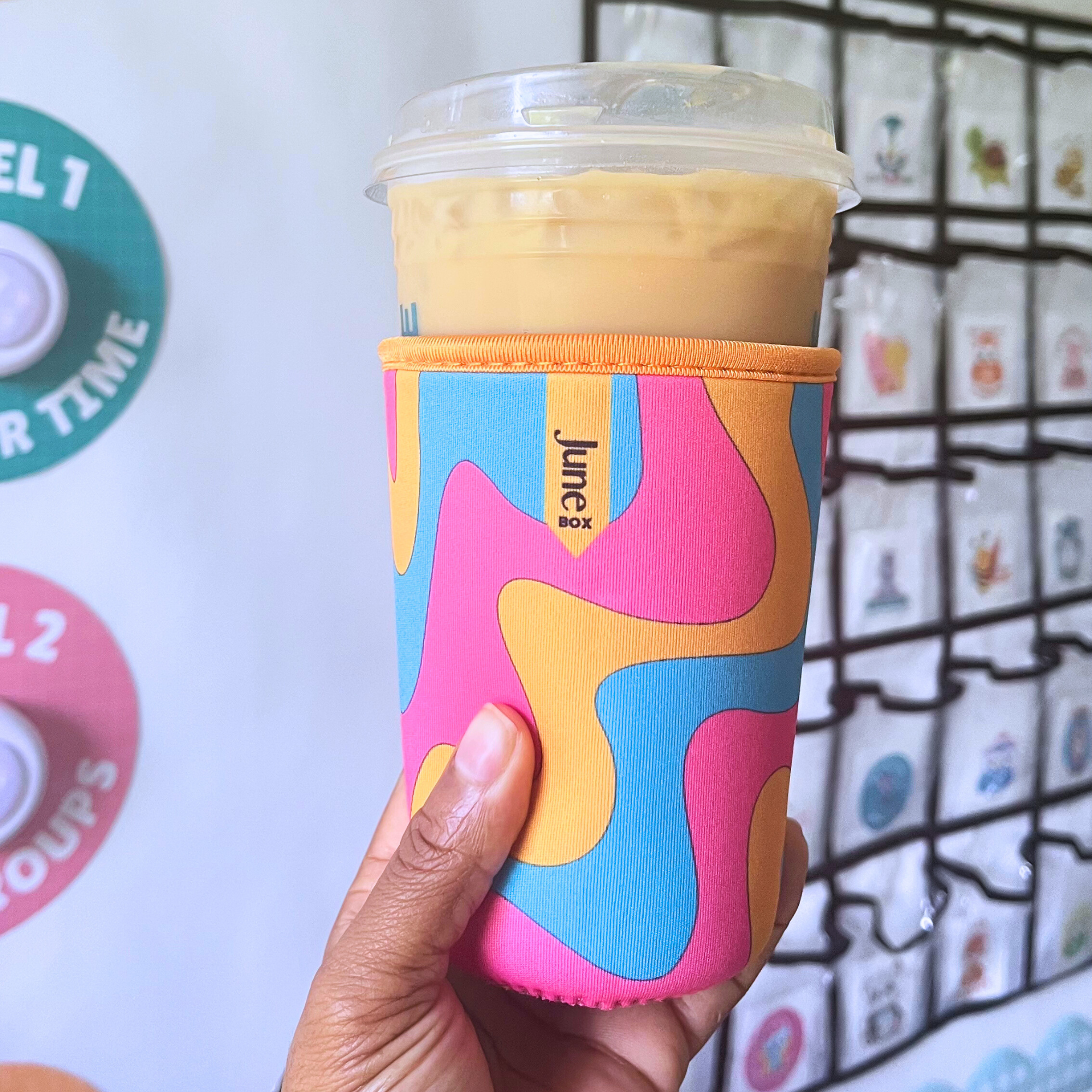ONE Retro Print Reusable Cup Sleeve