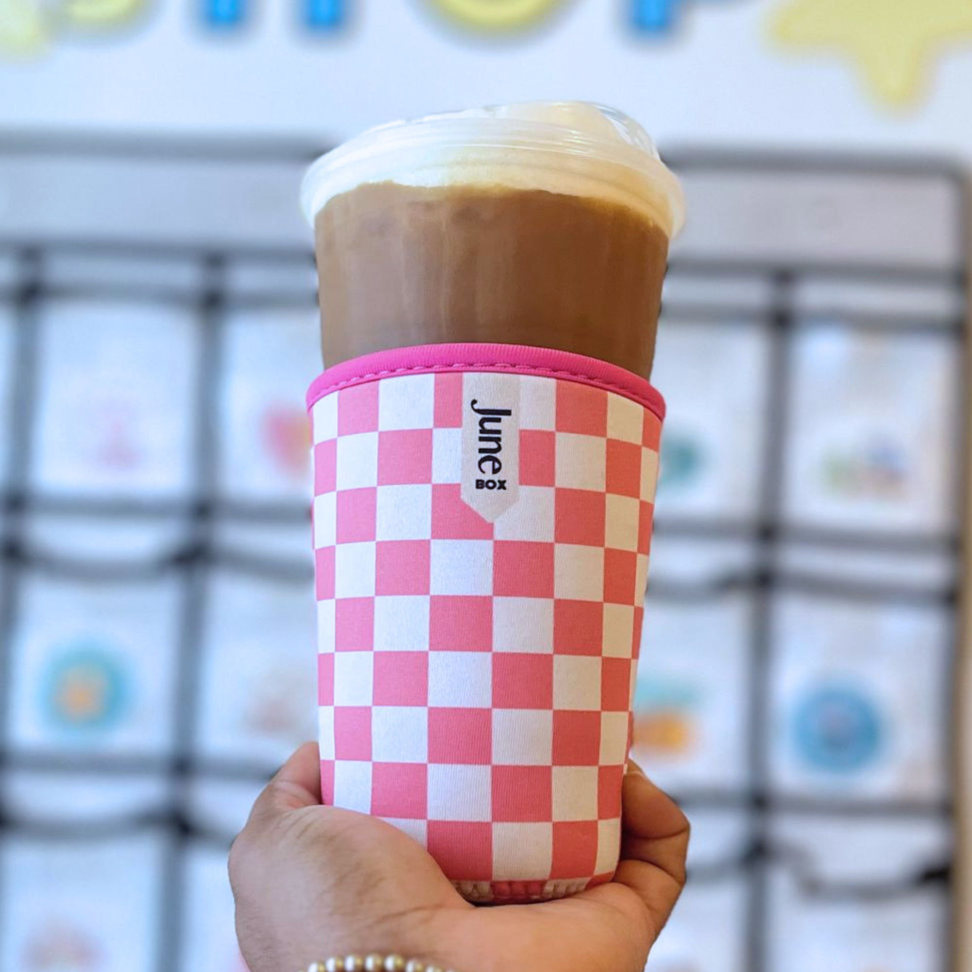 ONE Gingham Reusable Cup Sleeves