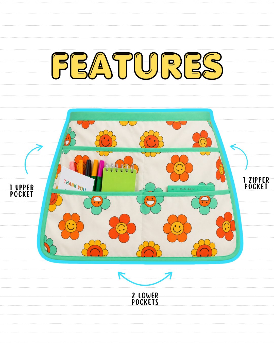 Happy Flowers Print Apron