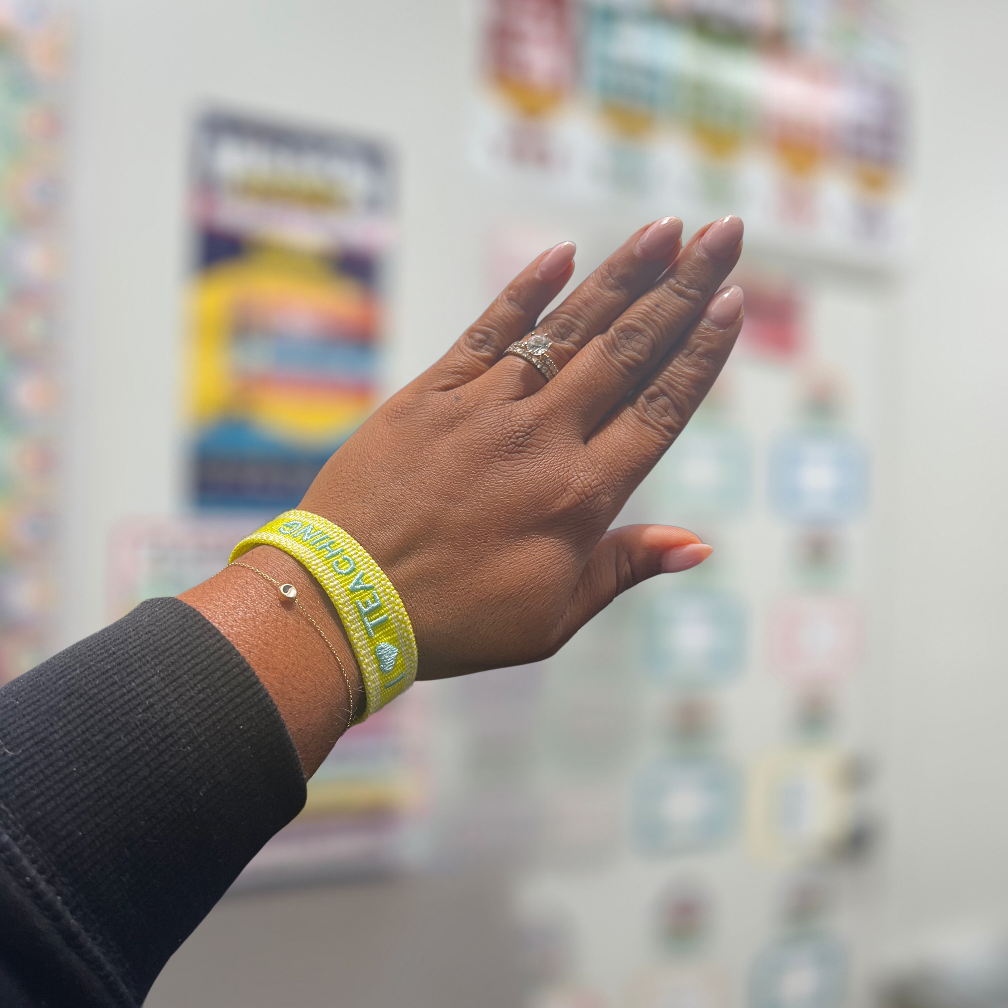 I love Teaching- Embroidered Bracelet