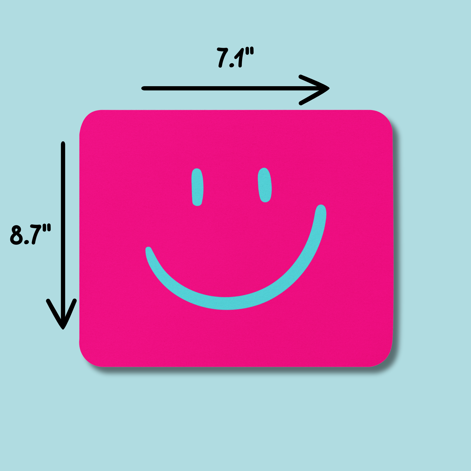 Adorable Pink Smiley Emoji Mouse Pad