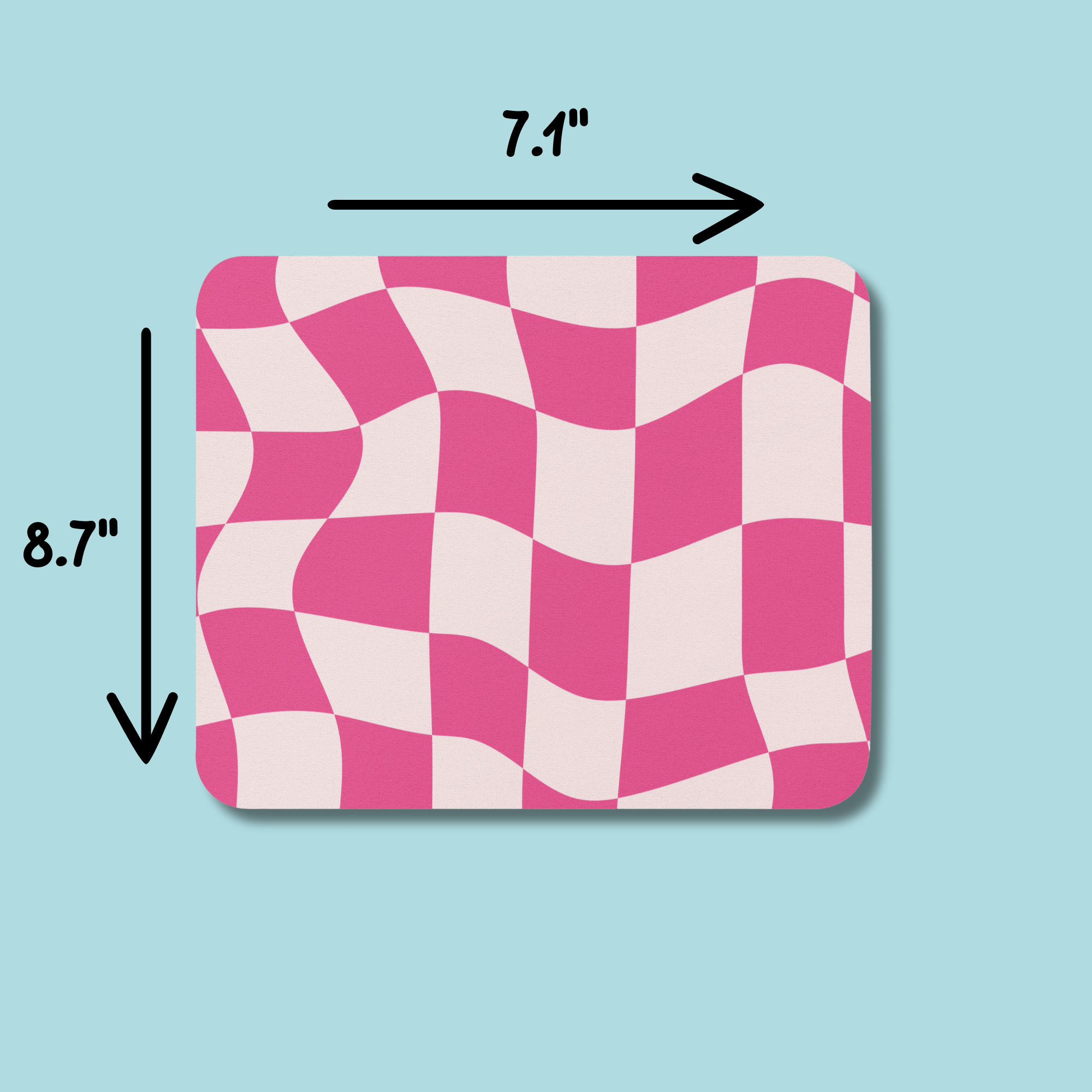 Cute Pink & White Pattern Mouse Pad