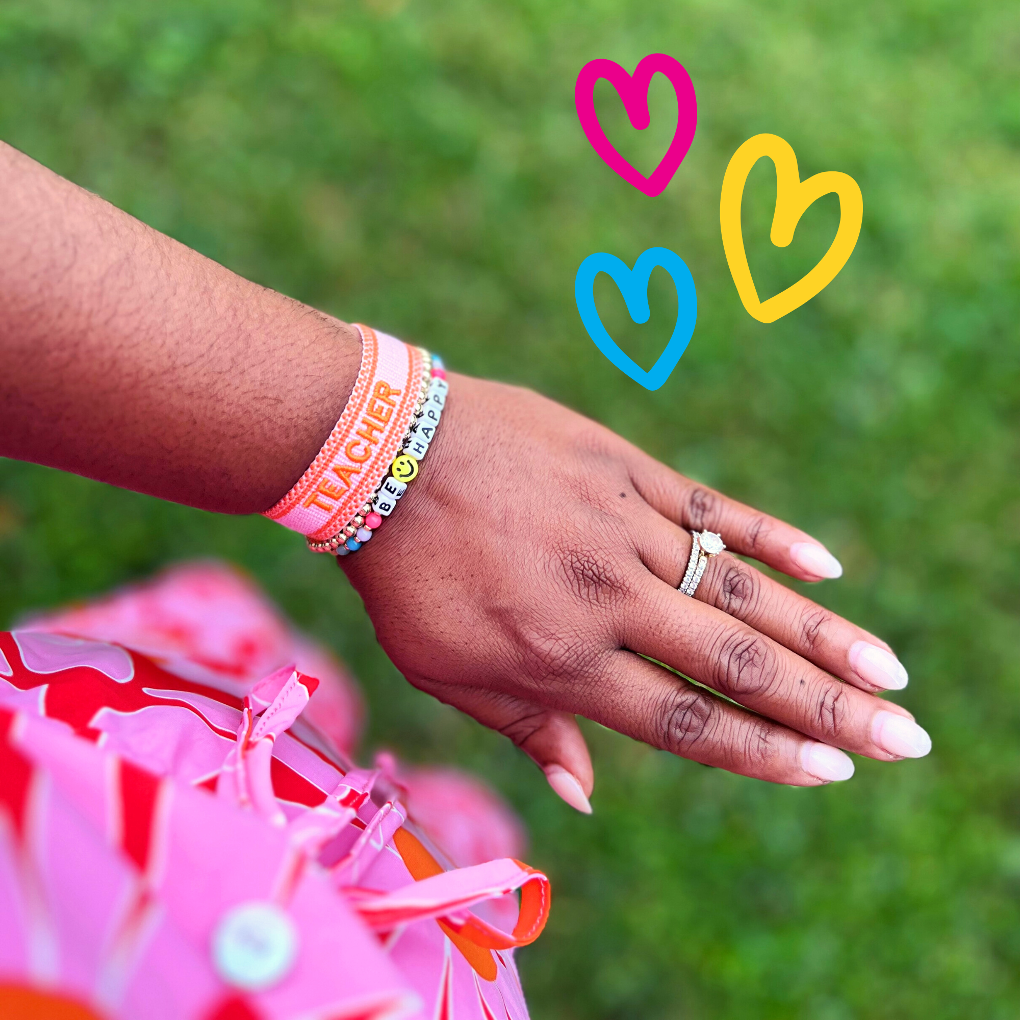 Teacher Embroidered Bracelet