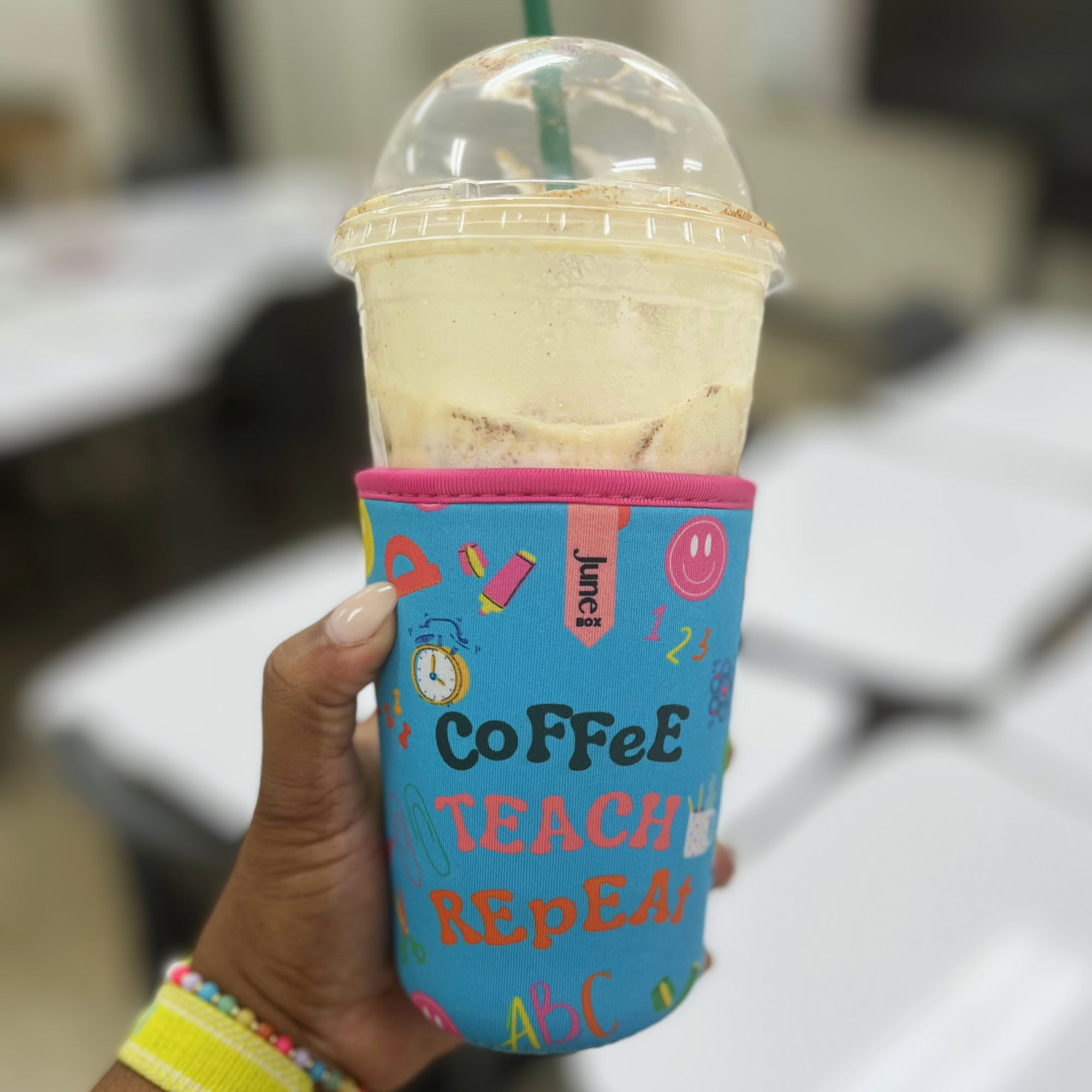 ONE Coffee. Teach. Repeat Print Cup Sleeve