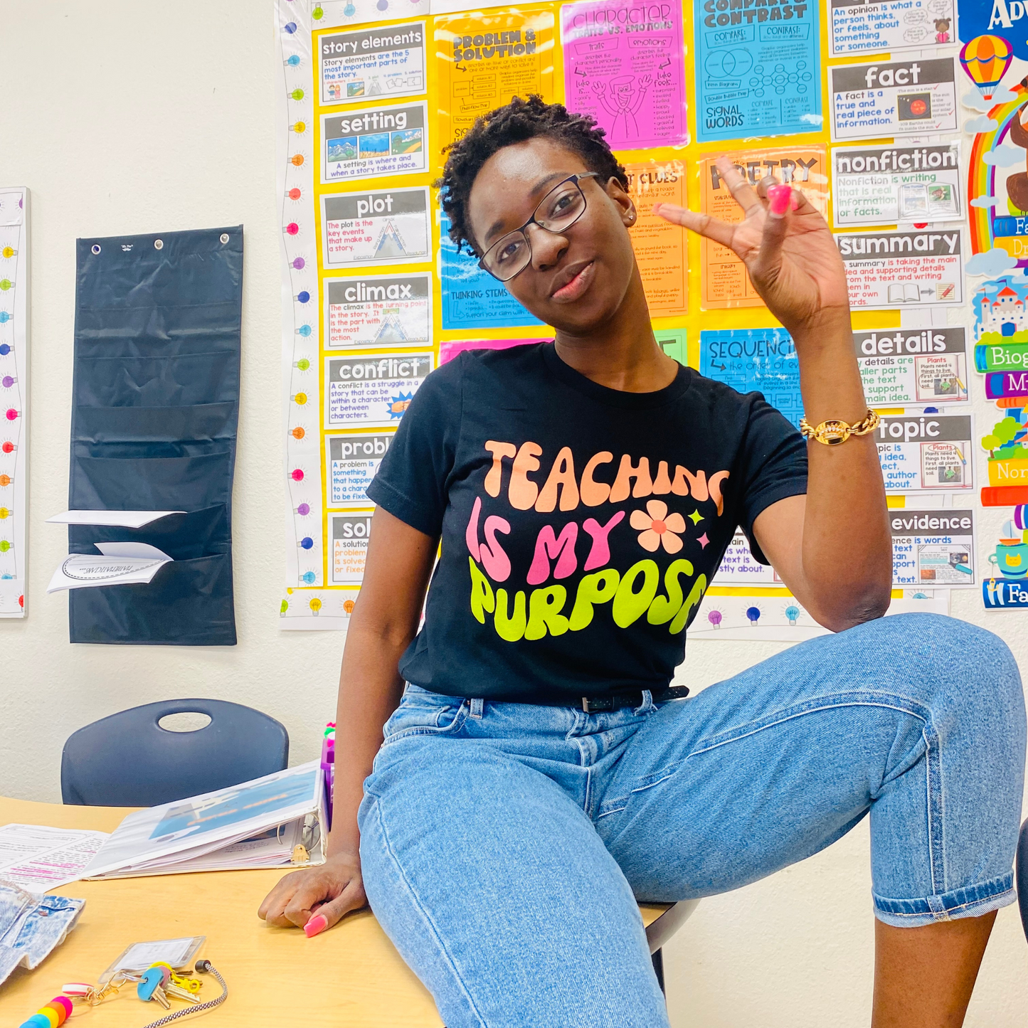 Teaching is My Purpose Themed Shirt