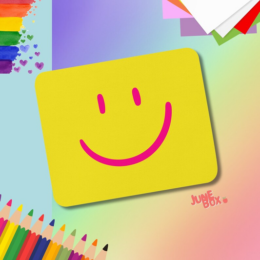 Cute Yellow Smiley Emoji Mouse Pad